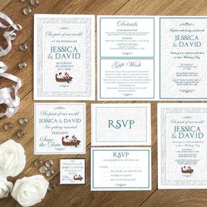 Faire-part de mariage. Faire-part Disney. Mariage Disney. Mariage de conte de fées. Faire-part de mariage Disney. Faire-part La petite sirène