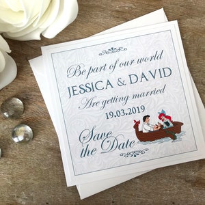Save the Date cards, Fairytale wedding, Little Mermaid wedding, Disney wedding, Disney save the date, Little Mermaid save the date