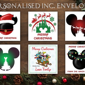 Tarjetas de Navidad de Disney personalizadas inc. Sobres