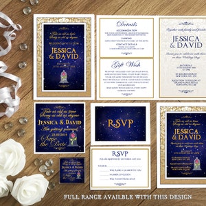Inviti di La bella e la bestia per il matrimonio Disney