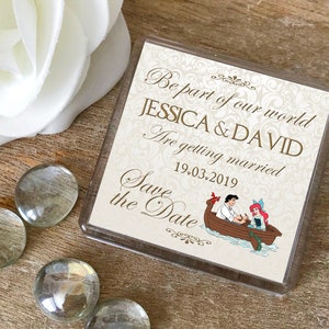 Gold Kleine Meerjungfrau Save the Date Magnete. Märchenhochzeit. Kleine Meerjungfrau Hochzeit. Disney Hochzeit. Kleine Meerjungfrau save the date.