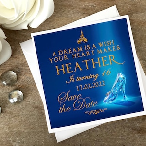 Sweet 16 Birthday Invitation Cards, Cinderella Birthday, Princess Birthday