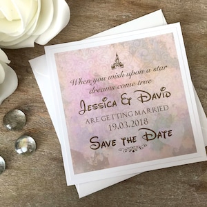 Save the Date cards, Disney wedding, Disney save the date, fairytale wedding, wedding cards, fairytale save the date