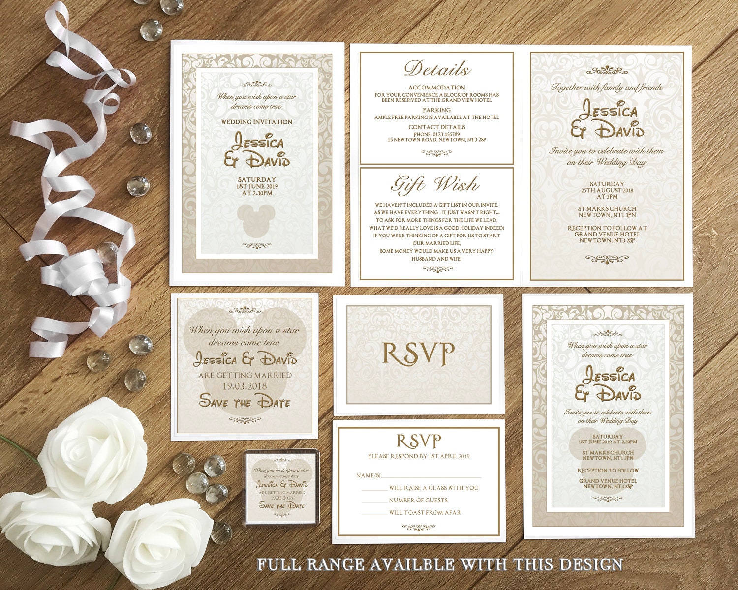 Disney Wedding Invitations Gold Fairytale Wedding - Etsy
