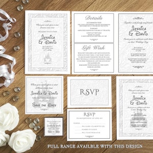 Personalised Silver Wedding Invites for Disney Wedding
