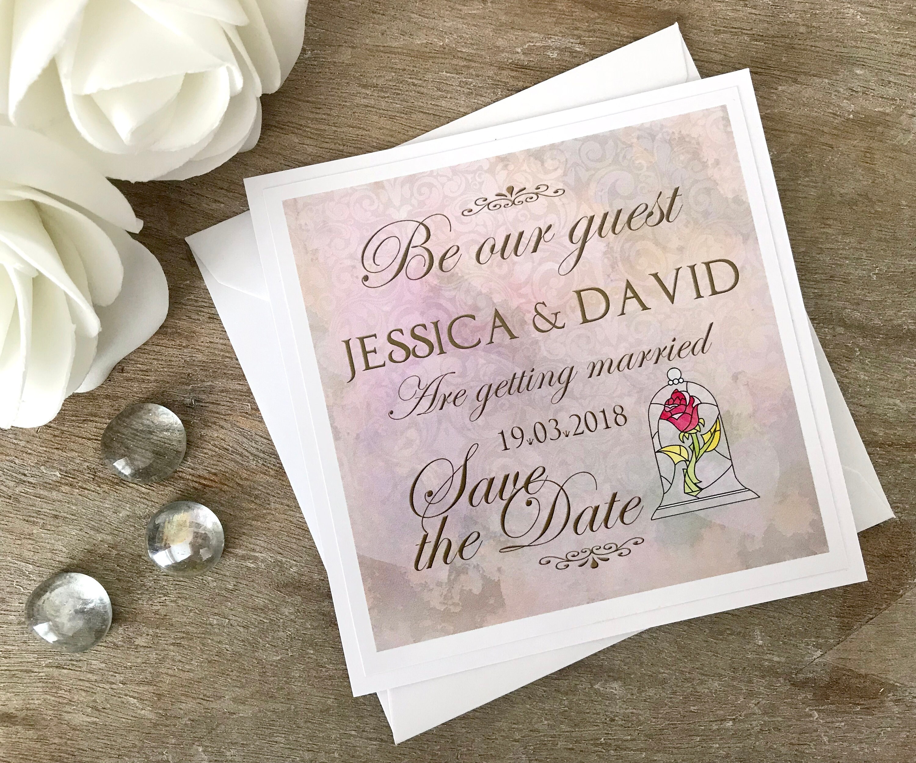 Beauty and the Beast Save the Date Cards. Disney Save the - Etsy UK