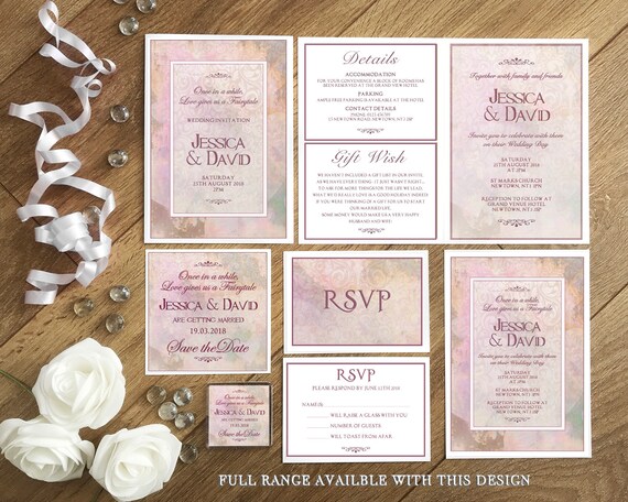 Wedding Invitations Disney Invitations Disney Wedding Etsy