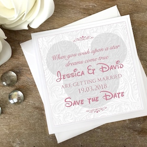 Save the date cards, Fairytale wedding, Save the date, fairytale save the date, Disney Wedding, Disney Save the date, Mickey mouse wedding