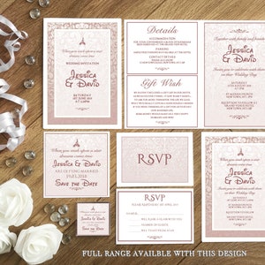 Rose gold Wedding Invitations. Disney Invitations. Disney Wedding. Fairytale wedding. Disney wedding Invitations. Disney Save the date.