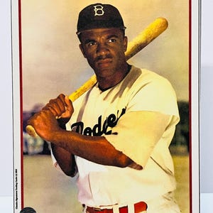 JACKIE ROBINSON COLORIZED | Photo Reprint Baseball Trading Card | Classics Signatures | Custom Sports Card | League Of Champs Series
