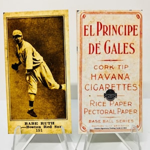 BABE RUTH Rookie REPRINT T206 1916 | El Principe De Gales Cork Tip | Double-Sided Baseball Trading Card Modern Replica