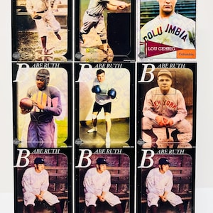 BABE Ruth LOU Gehrig HONUS Wagner Colorized | Photo Reprint Baseball Collage Trading Card | Classics Signatures | Custom Sports Card