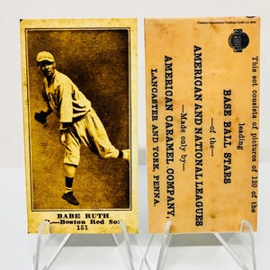 BABE RUTH Rookie REPRINT T206 1916 | American Caramel Co. | Double-Sided Baseball Trading Card Modern Replica