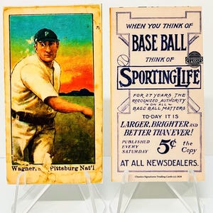 HONUS WAGNER Reprint Rookie T206 1909-1911 | Sporting Life | Double-Sided Baseball Card Modern Replica