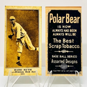 BABE RUTH ROOKIE Reprint T-206 1916 | Polar Bear | Double-Sided Baseball Trading Card Modern Replica