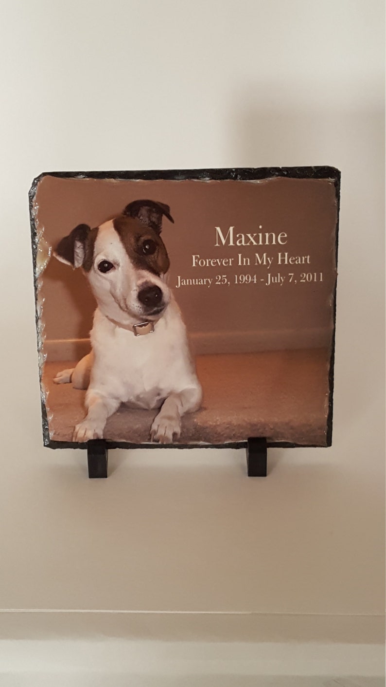 Pet Memorial Natural Stone Color Slate Memorial Free Shipping Includes Free Stand