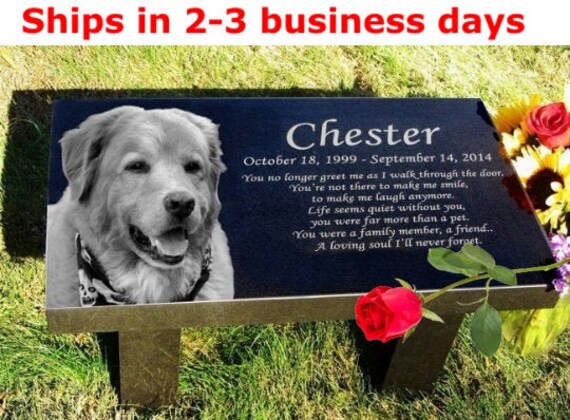 Granite Pet Memorial Bench 24 X 14 X 14 High Etsy