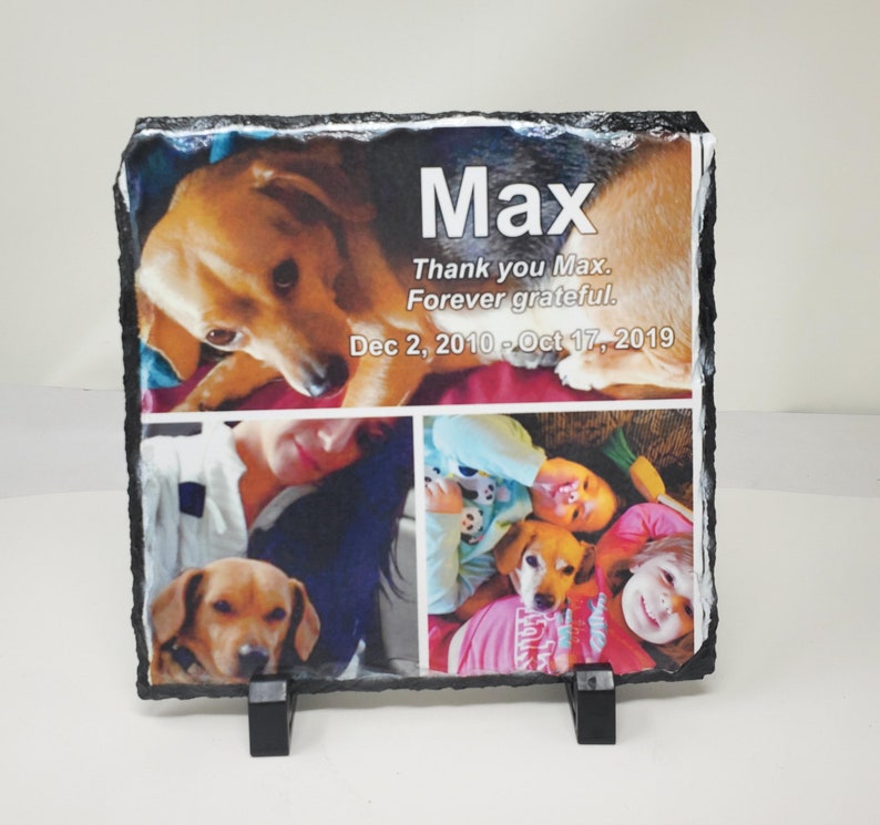 Pet Memorial Natural Stone Color Slate Memorial Free Shipping Includes Free Stand
