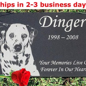 Pet Marker  9&quot; x 14&quot; x 1 Granite Stone W/ Photo -  dog memorial stone, grave marker, pet headstone, dog memorial, loss of a pet, dog, cat