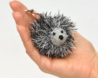 Crochet hedgehog keychain kids gift for Girlfriend gift for her keyring bag charm backpack charm Plush toy Kids Stuff Animal pet Amigurumi