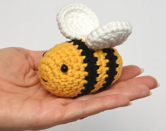 Crochet bee toy Soft Bumble bee Stuffed animals kawaii crochet cute toy gifts for her bumblebee Nursery decor birthday gift MeetBestKnit