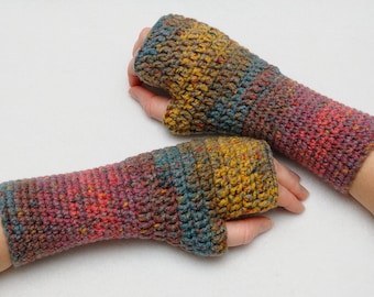 Coworker gift Fingerless Gloves Arm warmers Wrist warmers Hand warmers Womens Crochet Gloves Winter Gift for Wife Gift Gloves for women