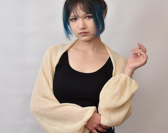 Cotton bolero bridal shawl knit shoulder wrap shrug wedding bolero summer jacket sweater loose cardigan women bridesmaid coverup