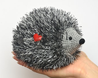 kids gift for her Wife gift Crochet Hedgehog Pet miniature Heart Pet Plush Toy For kids Amigurumi Stuffed Animal knit toys kids MeetBestKnit