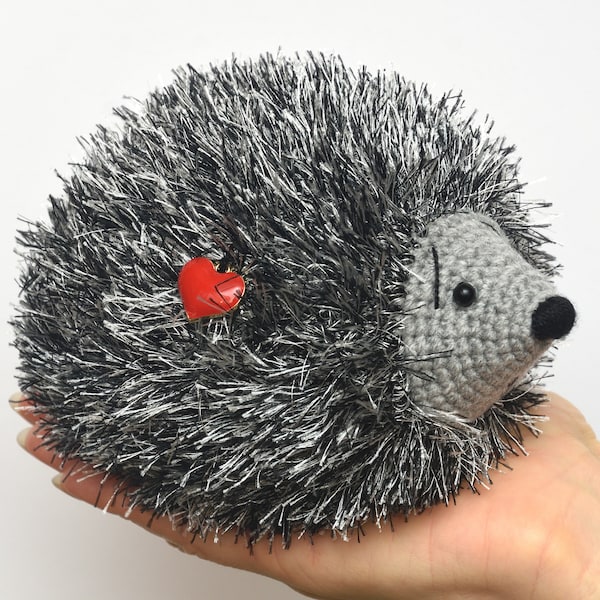 kids gift for her Wife gift Crochet Hedgehog Pet miniature Heart Pet Plush Toy For kids Amigurumi Stuffed Animal knit toys kids MeetBestKnit