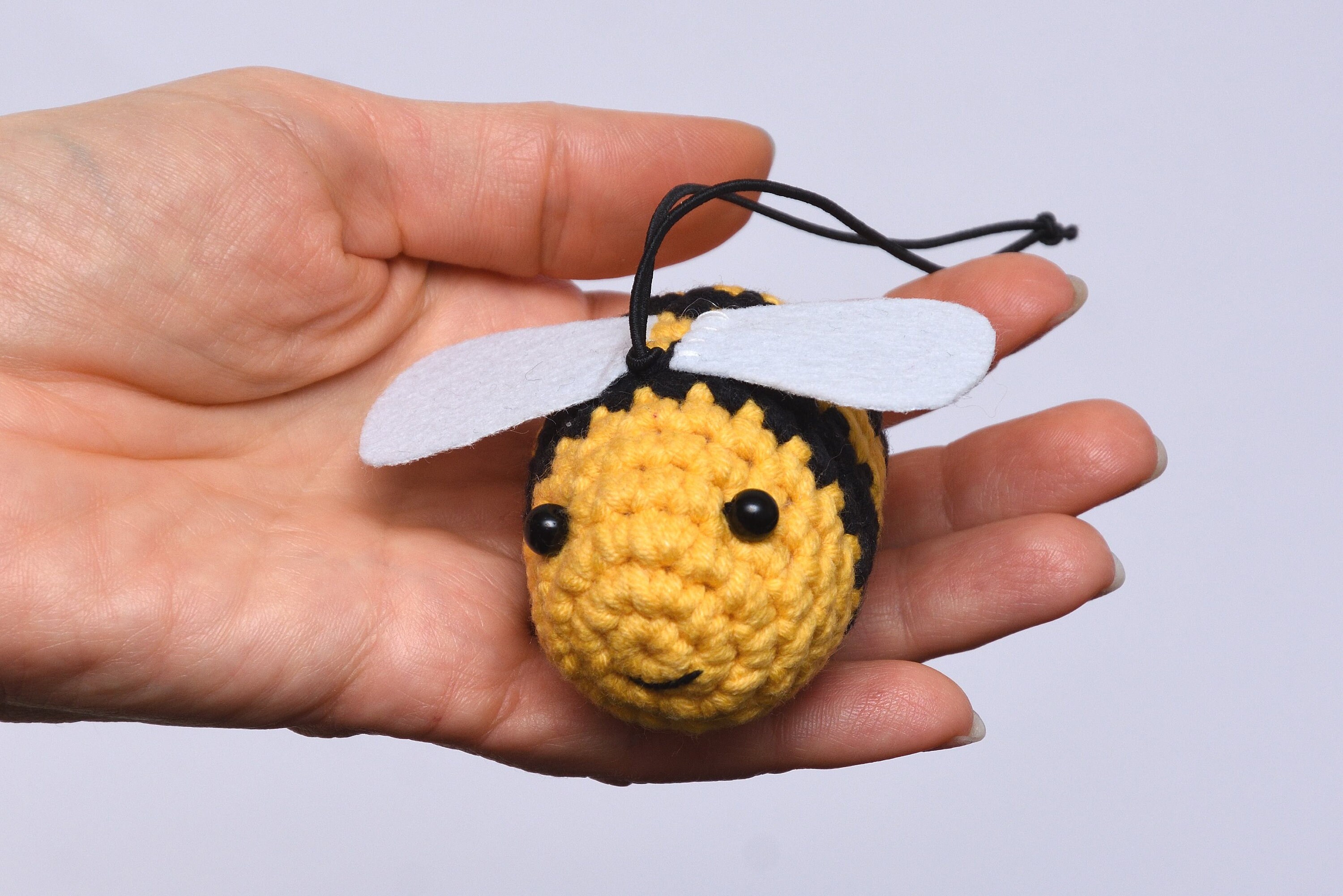 Baby Rattle Honey Bee. Honey Bee Decor. Stuffed Bee Toy. Crochet