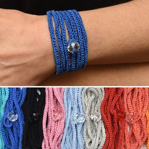 gift for wife Crochet Bracelet Wrap Bracelet Textile bracelet Textile Jewelry Knit bracelet Friendship bracelet Boho bracelet Boho jewelry