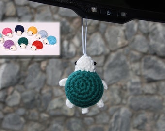 Crochet turtle toy Car rear view mirror amigurumi Car hanging charm Rearview car charm new driver gift turtle charm hanging Rearview charm