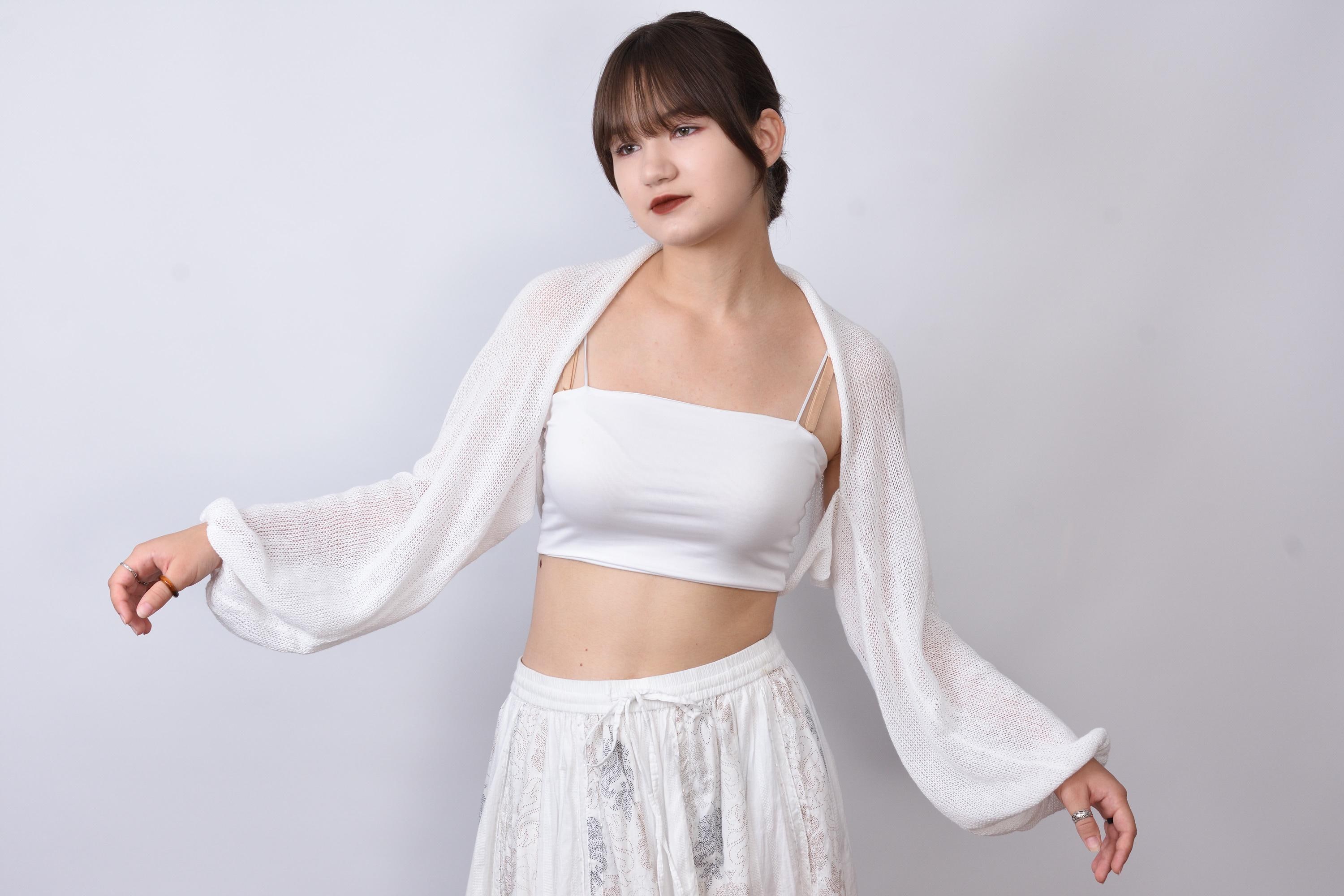 White 100% cotton bolero bridal shawl knit shoulder wrap shrug wedding bolero summer jacket sweater loose cardigan women bridesmaid coverup