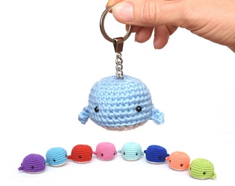 Crochet whale Keychain toy whale Plush key ring whale toy Kids Gift For kids Stuffed Animal Mini whale key chain toy kids stuff see animals