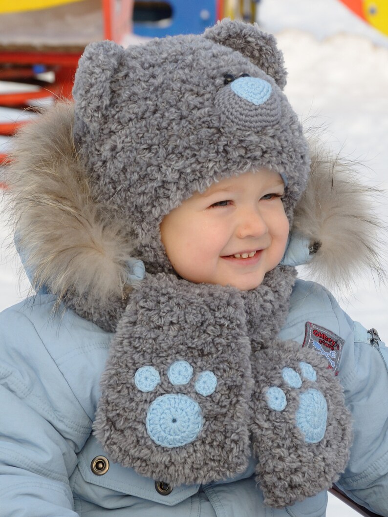 Winter Kids Hats Kids Bear Costume Baby Bear Hat Teddy Bear Etsy
