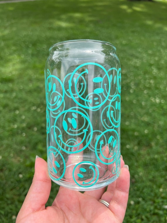 Smiley Face Glass Cup Smiley Face Glass Mug Etsy