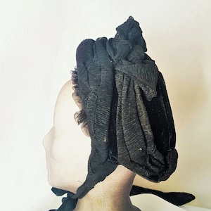 Bonnet Hat Victorian  Edwardian Mourning Bonnet