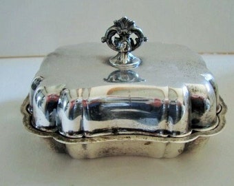 Soap Dish, Vanity Dish, Silver Plated Covered Dish, Pin Dish,  Shabby Chic