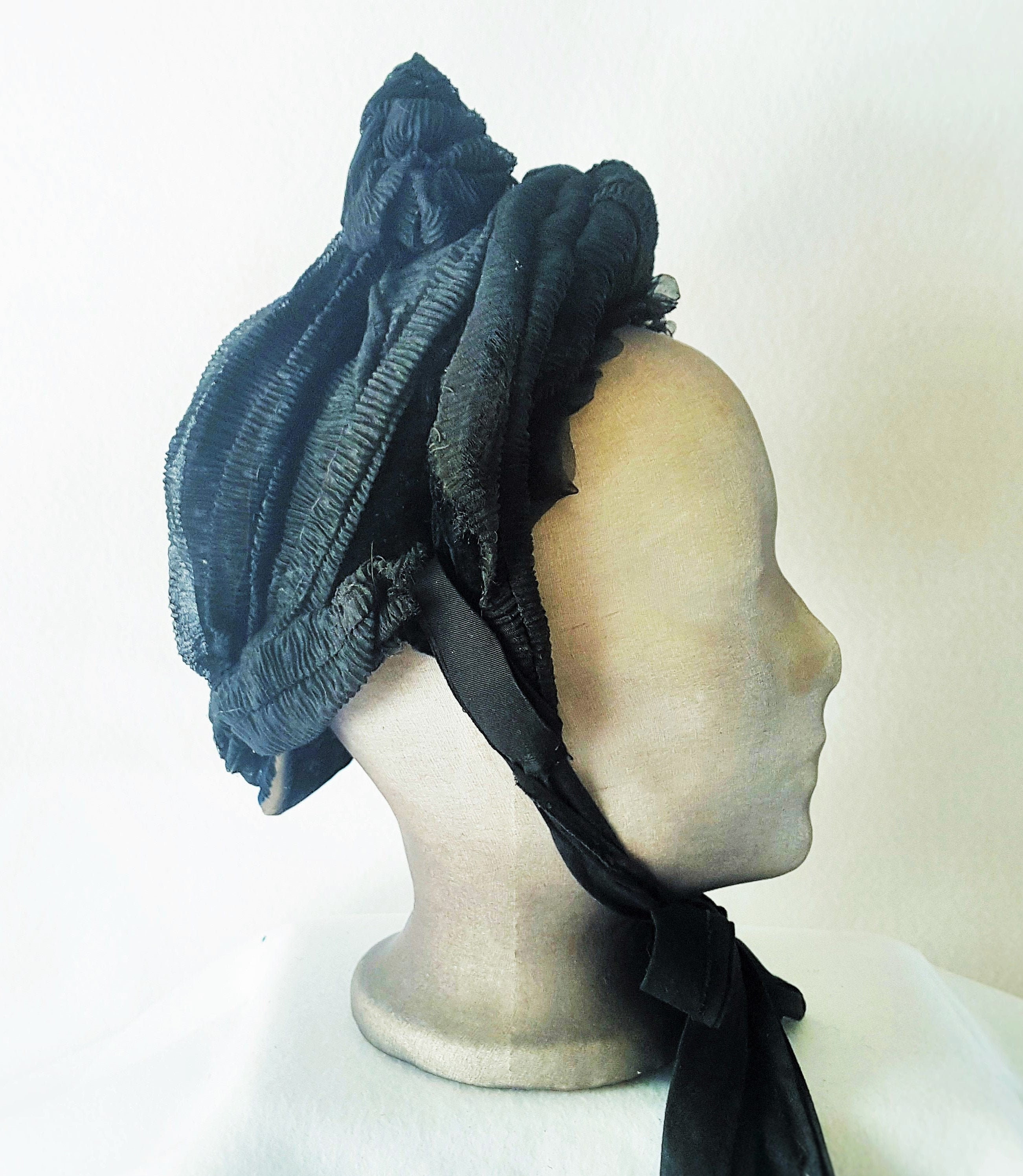Bonnet Hat Victorian Edwardian Mourning Bonnet - Etsy