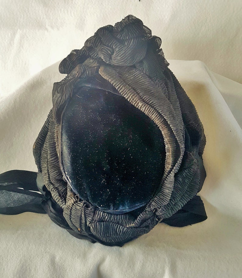 Bonnet Hat Victorian Edwardian Mourning Bonnet image 7