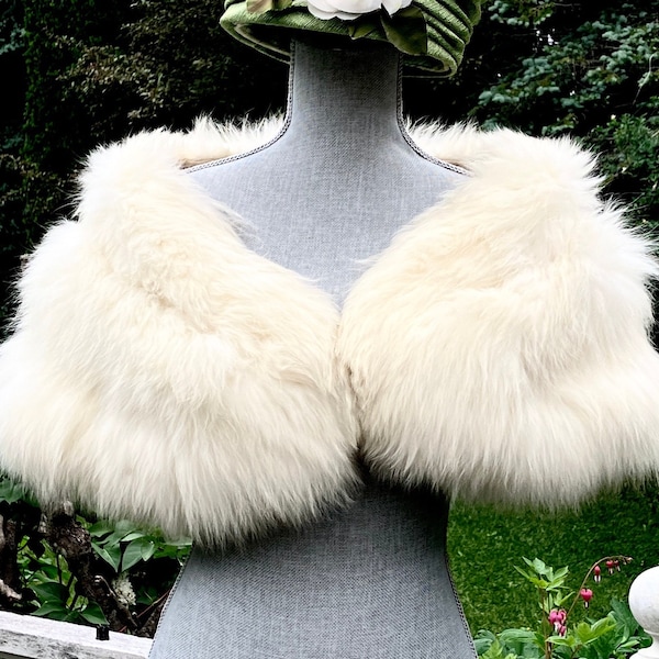cropped fur shawl