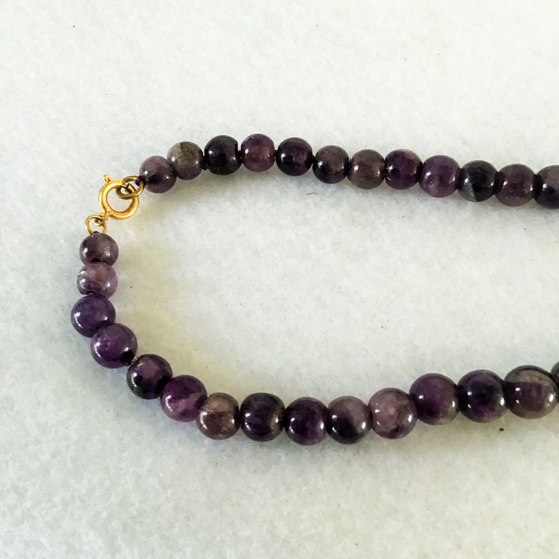 Necklace Choker Amethyst And Citrine Bead Genuine Jemstone Necklace Edwardian Lavalier Necklace