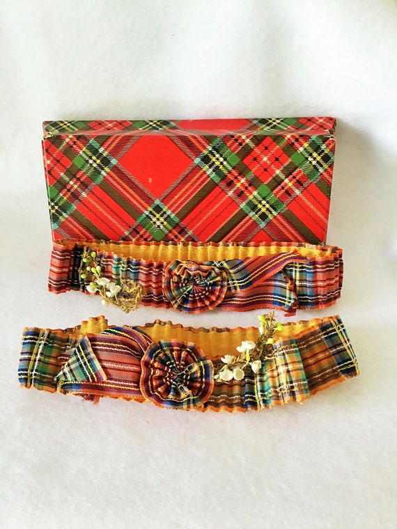 Garters Ribbon Work Authentic 1920s Pair of Flapp