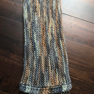 Hand knitted multi colored scarf