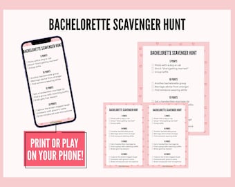 Bachelorette Scavenger Hunt Printable | Bachelorette Party Game | Instant Download