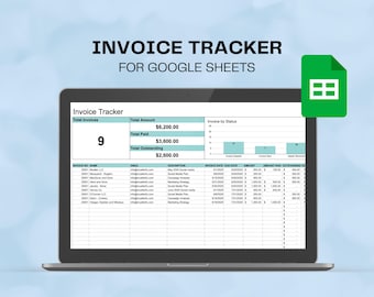 Invoice Tracker | Google Sheets Template, Financial Organization (Digital Download)