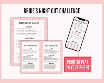 Bride's Night Out Bachelorette Party Game | Printable & Mobile Version | Girls Trip Game | Instant Download