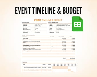 Event Planning Timeline and Budget Template Google Sheets Corporate & Party Event Planner Spreadsheet