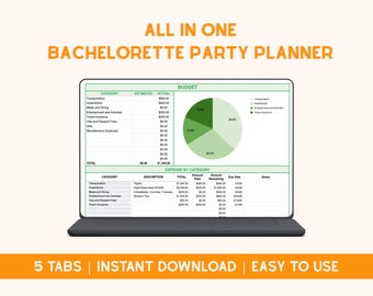 Bachelorette Party Planner Google Sheets Template | Budget, Guest List, Itinerary (Digital Download)
