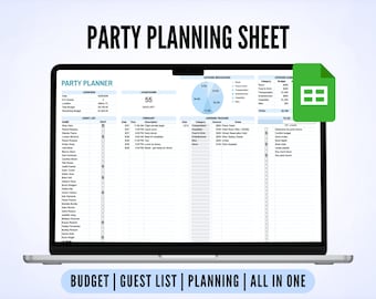 Party Planner Google Sheet | Budget Tracker | Guest List | Itinerary | Instant Download